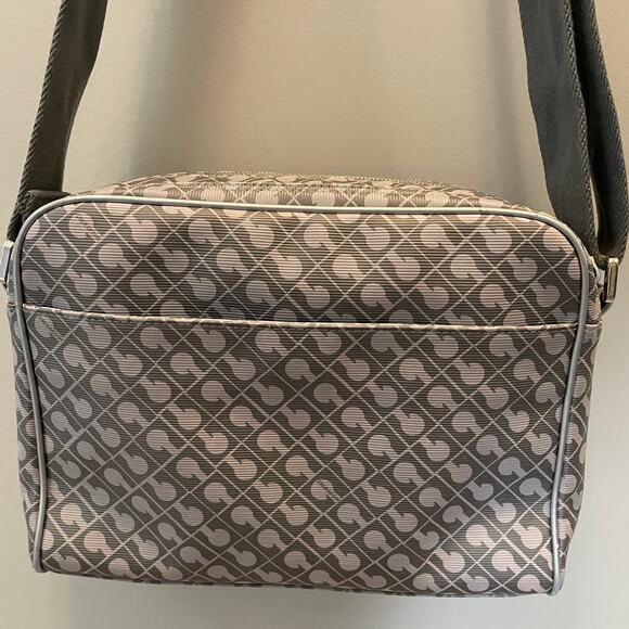 Gherardini Monogram Crossbody Bag | Gray, Tan, Beige Softy Organizer Purse Tote - Picture 11 of 11